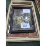 4 framed & glazed prints of women. Price guide £5-10.
