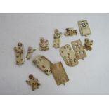 A collection of oriental carved bone objects, possibly children's toys. Price guide £20-30.