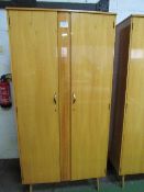 Meredew Furniture 'Blonde Maple' 1950's style wardrobe, 90cms x 54cms x 185cms (high). Price