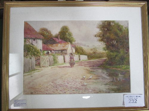 Framed & glazed watercolour of a landscape near Shere, Surrey, signed Wiliam Forster Robson (1888-