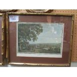 2 gilt bamboo-effect framed & glazed French prints. Price guide £10-20.