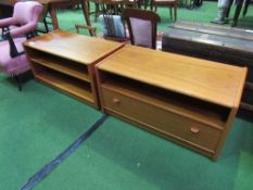 2 low teak storage units, each 89cms x 43cms x 46cms