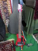 Hofner travel electric guitar c/w Hofner soft case, good condition. Price guide £65-75.