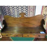 18th century ogee shaped mahogany desk tidy with 2 frieze drawers & bookcase above. Price guide £