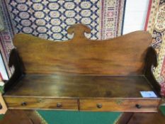 18th century ogee shaped mahogany desk tidy with 2 frieze drawers & bookcase above. Price guide £