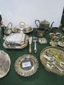 A qty of silver plated items