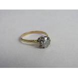18ct gold diamond solitaire ring, diamond - 1.01 carat, size O 1/2, wt 2.00gms. Price guide £1,150-
