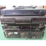 Toshiba AD-3 tape deck, Technics SL-PG480A, Technics ST-G570L, Technics RS-B40. Price guide £30-40.