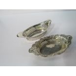 2 pierced silver dishes, Birmingham 1897 & Sheffield 1895. Price guide £60-70.