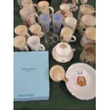 4 Wedgwood commemorative mugs & a large qty of other commemorative items. Price guide £10-20.