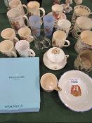 4 Wedgwood commemorative mugs & a large qty of other commemorative items. Price guide £10-20.