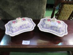 2 Copeland Spode 'Mayflower' tureens. Price guide £30-40.