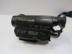 Sony Handycam video Hi8 c/w batteries & charger in a case. Price guide £10-20.