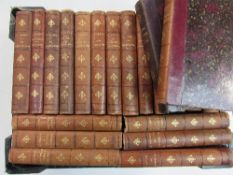 21 volumes of French Novels, dated between 1858 & 1904. All uniformly half leather bound, in good