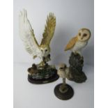 Country Artists owlet, the Juliana collection owl & squirrel & another owl figurine