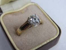 18ct gold & diamond solitaire ring, size S, wt 5.5gms. Price guide £750-850.