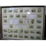 Framed & glazed collection of Wills cigarette cards, depicting public houses. Price guide £5-10.