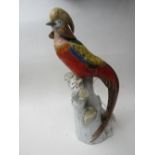 19th century Ernst Bohne Sohne, Rudolstadt, Thuringia Golden Pheasant figurine with golden crest.