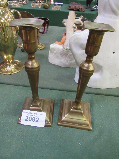Pair of Georgian brass candlesticks