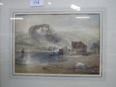 Framed & glazed Turner print, 'Colchester, Essex' circa 1825. Price guide £5-10.