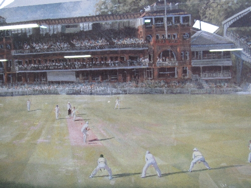 Framed & glazed limited edition print of The Ashes '89 'The Lords' Test', 349/850. Price guide £15- - Image 2 of 2