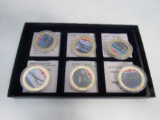 Windsor Mint 6x cu gold plated with colour tableau 32g coins - British Military Aircrafts