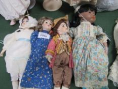 4 various porcelain dolls. Price guide £40-60.