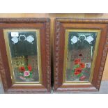 2 framed decorated wall mirrors. Price guide £5-10.
