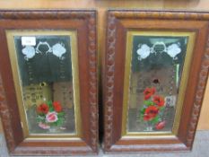 2 framed decorated wall mirrors. Price guide £5-10.