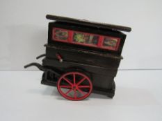 A music box in the form of a street barrel organ by Tallert of London. Price guide £20-25