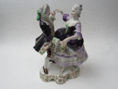 Miessen figurine of a period couple dancing. Price guide £20-30.