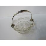 Fine cut glass jam pot with Dutch silver handle. Price guide £20-30.