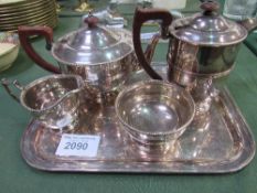 Walker & Hall tea set & silver plated tray