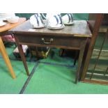 Veneer occasional table with frieze drawer, 76cms x 45.5cms x 71cms. Price guide £5-10.