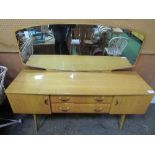 Meredew Furniture 1950's style dressing table c/w mirror, 152cms x 47cms x 128cms. Price guide £20-
