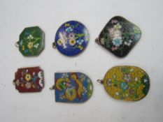 6 oriental style Cloisonne pendants/medallions. Price guide £25-35.