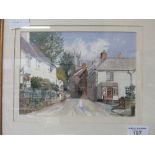 Framed & glazed watercolour of South Pool, Devon, signed Alun Edwards. Price guide £20-30.