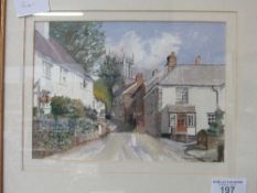 Framed & glazed watercolour of South Pool, Devon, signed Alun Edwards. Price guide £20-30.