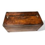 An early 20th century Louis Vuitton Malle Ideal trunk in natural cowhide leather. Original lock,