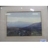 Framed & glazed watercolour of moorland scene, signed bottom left F J Widgery (1861-1942)