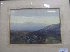 Framed & glazed watercolour of moorland scene, signed bottom left F J Widgery (1861-1942)