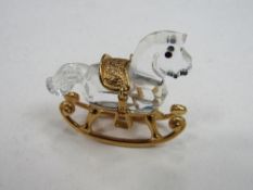 Swarovski gold edition miniature rocking horse. Price guide £10-15.