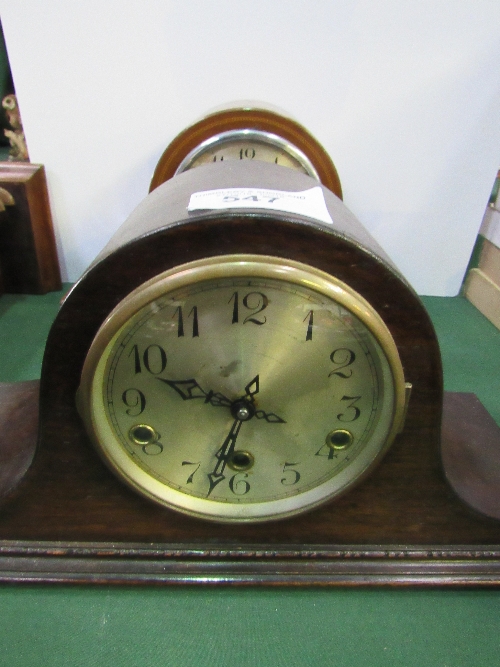 2 'Napoleon Hat' mantel clocks. Price guide £10-15 - Image 2 of 2