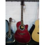 Westfield SR383 semi-acoustic guitar & soft case, good condition. Price guide £50-60.