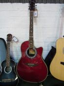 Westfield SR383 semi-acoustic guitar & soft case, good condition. Price guide £50-60.