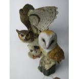 Leonardo Collection Barn owl & Franklin Mint Great Horned owl