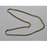 9ct gold necklace, 60cms in length, wt 13.6gms. Price guide £120-130.