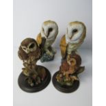 2 Leonard Collection owls & Royal Doulton owl & a Country Artists owl
