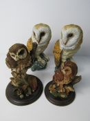 2 Leonard Collection owls & Royal Doulton owl & a Country Artists owl