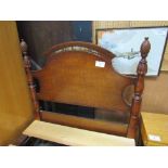 Mahogany single bedstead with decorative head & footboards, 198cms x 99cms. Price guide £20-40.